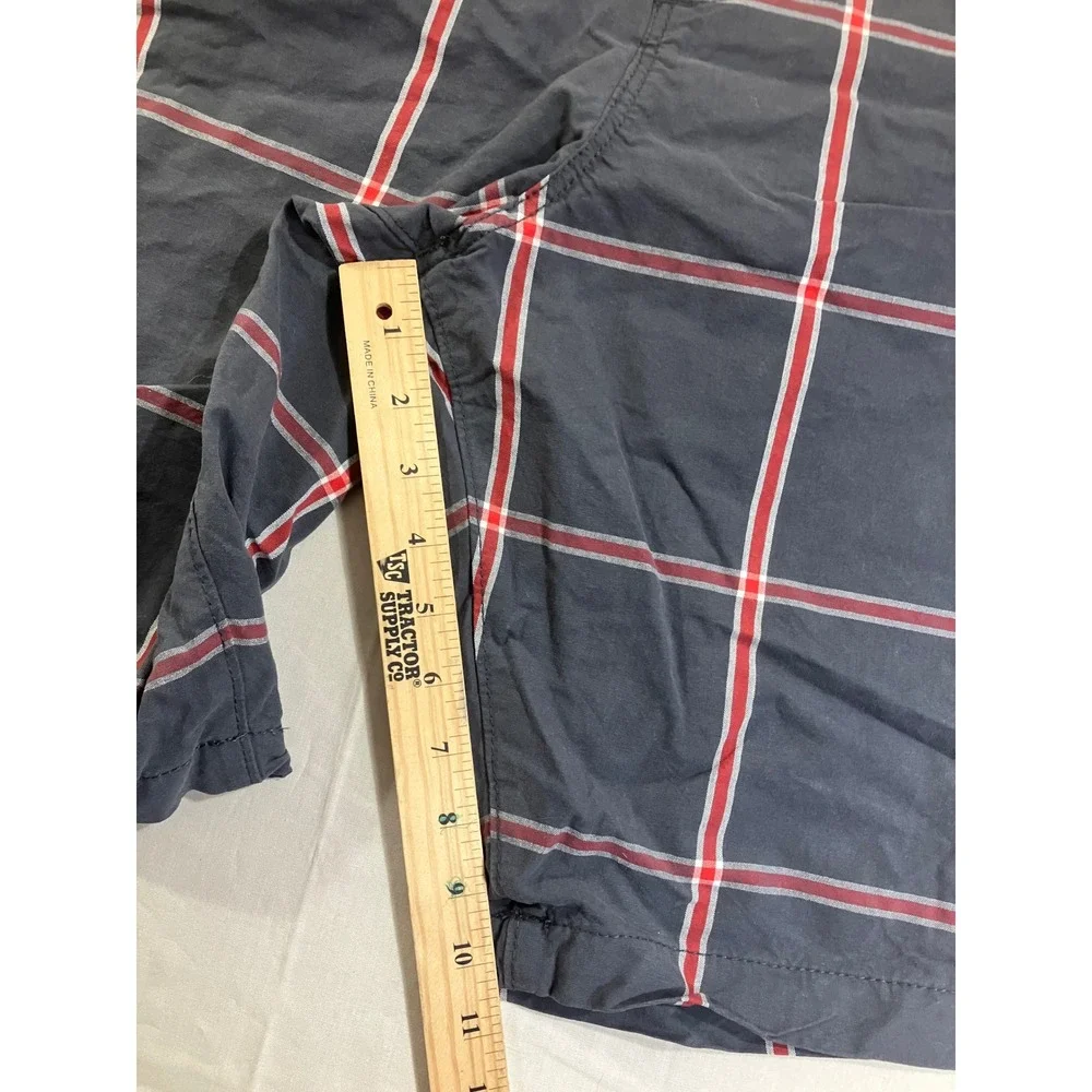 American Eagle Longboard‎ Plaid Shorts Mens 42 Navy Blue Red Belted New NWT
